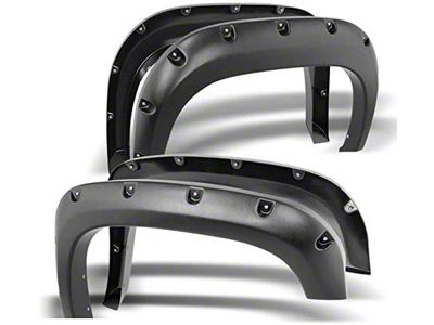 Pocket Style Fender Flares; Matte Black (15-19 Silverado 3500 HD SRW)