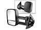 Powered Heated Manual Extendedable Mirror; Driver Side (07-13 Silverado 3500 HD)