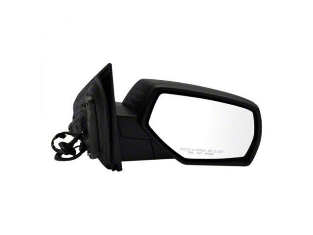 Powered Heated Manual Folding Mirror with Temperature Sensor; Textured Black; Passenger Side (15-19 6.6L Duramax Silverado 3500 HD)