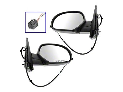 Powered Heated Manual Folding Mirrors; Chrome (07-10 Silverado 3500 HD)