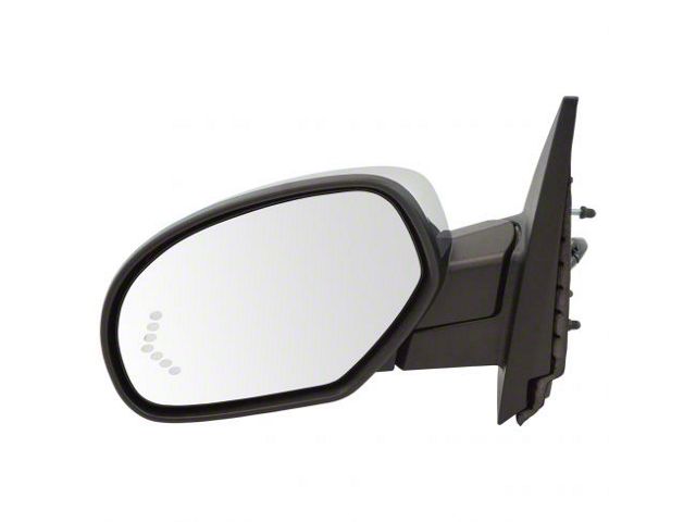 Powered Heated Memory Side Mirror with Chrome Cap; Driver Side (07-14 Silverado 3500 HD)