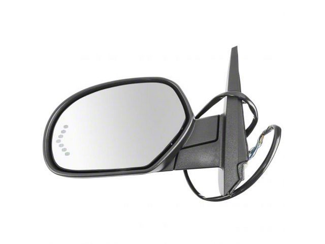 Powered Heated Memory Side Mirror; Textured Black; Driver Side (07-08 Silverado 3500 HD)