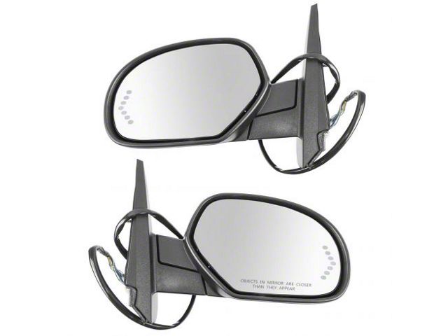 Powered Heated Memory Side Mirrors; Textured Black (07-08 Silverado 3500 HD)
