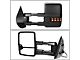 Powered Heated Towing Mirror with Smoked Turn Signal; Black; Driver Side (07-14 Silverado 3500 HD)