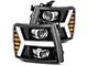 PRO-Series Projector Headlights; Jet Black Housing; Clear Lens (07-14 Silverado 3500 HD)