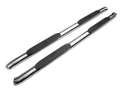 Pro Traxx 4-Inch Oval Side Step Bars; Stainless Steel (20-25 Silverado 3500 HD Crew Cab)