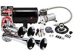 ProBlaster Compact Quad Air Horn System; Chrome (Universal; Some Adaptation May Be Required)