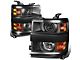 Projector Headlight with Amber Corner Lights; Black Housing; Clear Lens (15-19 Silverado 3500 HD)