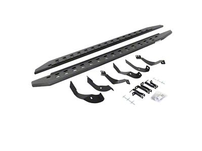 Go Rhino RB20 Slim Running Boards; Protective Bedliner Coating (15-19 6.6L Duramax Silverado 3500 HD Crew Cab)