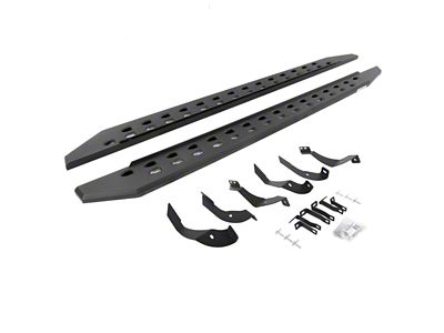 Go Rhino RB20 Slim Running Boards; Textured Black (15-19 6.6L Duramax Silverado 3500 HD Crew Cab)