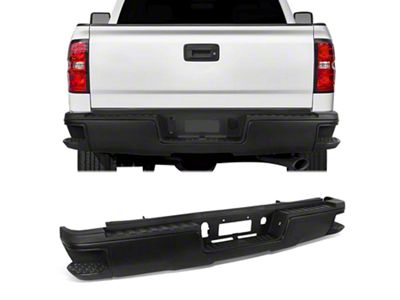 Rear Bumper; Not Pre-Drilled for Backup Sensors; Black (15-19 Silverado 3500 HD w/o Hitch Draw Bar)