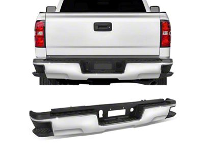 Rear Bumper; Not Pre-Drilled for Backup Sensors; Chrome (15-19 Silverado 3500 HD w/o Hitch Draw Bar)