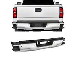 Rear Bumper; Pre-Drilled for Backup Sensors; Chrome (15-19 Silverado 3500 HD w/o Hitch Draw Bar)