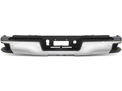 Rear Bumper; Pre-Drilled for Backup Sensors; Chrome (15-19 Silverado 3500 HD w/ Hitch Draw Bar)