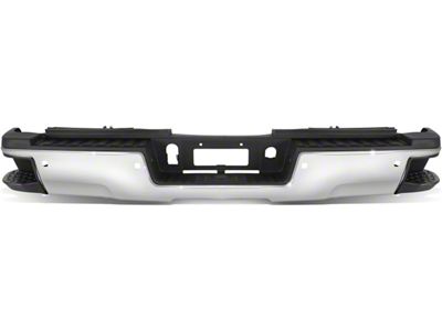 Rear Bumper; Pre-Drilled for Backup Sensors; Chrome (15-19 Silverado 3500 HD w/o Hitch Draw Bar)