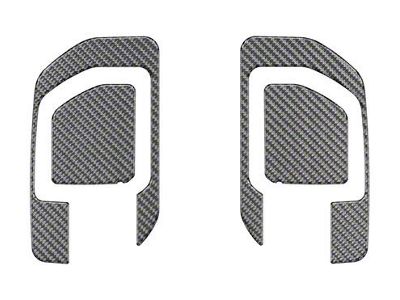 Rear Door Handle Surround Accent Trim; Domed Carbon Fiber (20-24 Silverado 3500 HD Double Cab, Crew Cab)