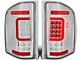 Red C-Bar LED Tail Lights; Chrome Housing; Clear Lens (07-14 Silverado 3500 HD)