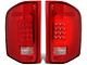 Red C-Bar LED Tail Lights; Chrome Housing; Red Lens (07-14 Silverado 3500 HD)