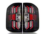 Renegade Series LED Tail Lights; Gloss Black Housing; Clear Lens (15-19 Silverado 3500 HD w/o Factory LED Tail Lights)