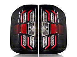 Renegade Series LED Tail Lights; Gloss Black Housing; Clear Lens (15-19 Silverado 3500 HD w/o Factory LED Tail Lights)