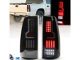 Renegade Series V2 LED Tail Lights; Gloss Black Housing; Smoked Lens (01-06 Silverado 3500 HD)