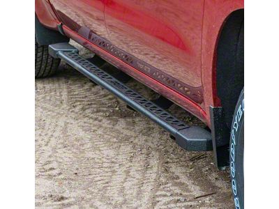 Rocker Step Running Boards; Textured Black (20-24 Silverado 3500 HD Crew Cab)