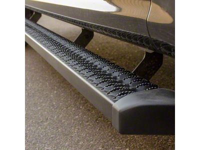 SlimGrip 5-Inch Running Boards; Textured Black (07-19 6.6L Duramax Silverado 3500 HD Crew Cab)