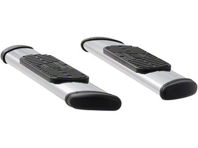 Regal 7-Inch Oval Side Step Bars; Rocker Mount; Polished Stainless (15-18 6.0L Silverado 3500 HD Regular Cab)