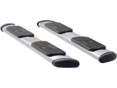 Regal 7-Inch Oval Side Step Bars; Rocker Mount; Polished Stainless (07-14 6.0L Silverado 3500 HD Crew Cab)