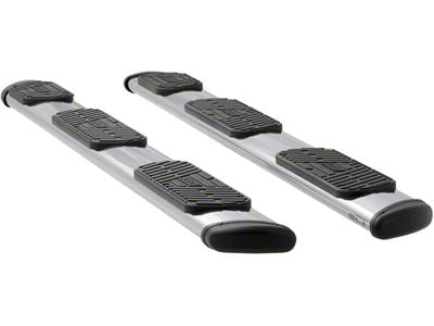 Regal 7-Inch Wheel-to-Wheel Oval Side Step Bars; Polished Stainless (15-19 Silverado 3500 HD Crew Cab w/ 6.50-Foot Standard Box)