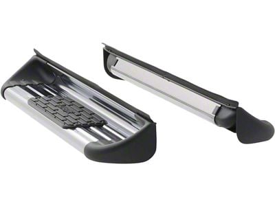 Stainless Side Entry Running Boards; Rocker Mount; Polished (15-18 6.0L Silverado 3500 HD Regular Cab)