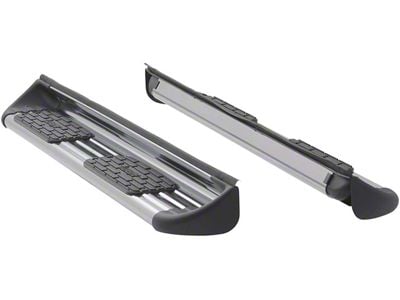 Stainless Side Entry Running Boards; Rocker Mount; Polished (15-18 6.0L Silverado 3500 HD Double Cab)