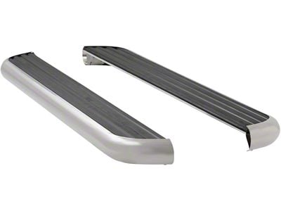 MegaStep 6.50-Inch Running Boards; Rocker Mount; Polished Stainless (15-18 6.0L Silverado 3500 HD Double Cab)