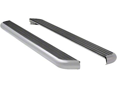 MegaStep 6.50-Inch Wheel-to-Wheel Running Boards; Rocker Mount; Polished Stainless (07-14 6.0L Silverado 3500 HD Extended Cab w/ 8-Foot Long Box, Crew Cab w/ 6.50-Foot Standard Box)