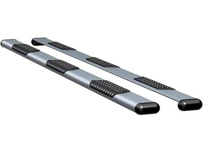 O-Mega II 6-Inch Wheel-to-Wheel Oval Side Step Bars; Silver (07-14 6.0L Silverado 3500 HD Crew Cab w/ 8-Foot Long Box)