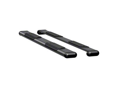 O-Mega II 6-Inch Oval Side Step Bars without Mounting Brackets; Textured Black (07-25 6.0L Silverado 3500 HD Extended/Double Cab)