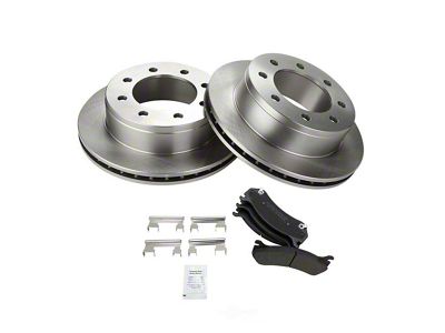 Semi-Metallic 8-Lug Brake Rotor and Pad Kit; Rear (07-10 Silverado 3500 HD)