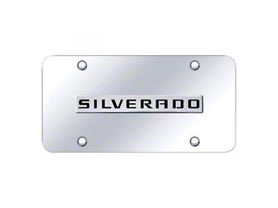 Silverado License Plate; Chrome on Chrome (Universal; Some Adaptation May Be Required)