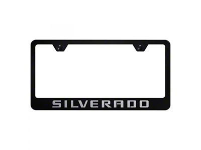 Silverado License Plate Frame; Black (Universal; Some Adaptation May Be Required)