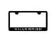 Silverado License Plate Frame; Black (Universal; Some Adaptation May Be Required)