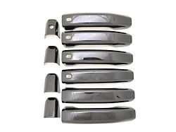 Chrome Delete Smart Key Door Handle Covers; Gloss Black (20-24 Silverado 3500 HD)