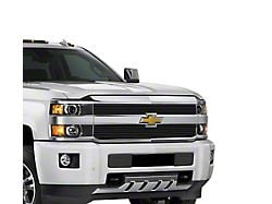 Stainless Steel Billet Upper Grille Overlay; Black (15-18 Silverado 3500 HD w/o Z71 Package, Excluding High Country)