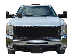 Stainless Steel Wire Upper Replacement Grille; Black (07-10 Silverado 3500 HD)