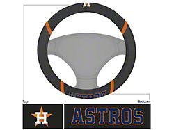 Steering Wheel Cover with Houston Astros Logo; Black (Universal; Some Adaptation May Be Required)