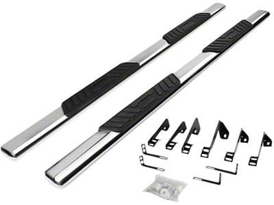 5-Inch Nerf Side Step Bars; Stainless Steel (07-14 Silverado 3500 HD Crew Cab)