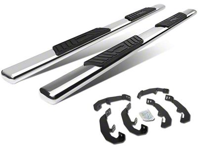 5-Inch Nerf Side Step Bars; Stainless Steel (20-24 Silverado 3500 HD Crew Cab)