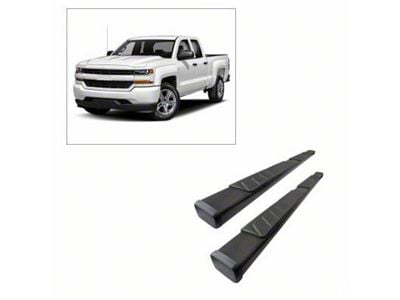 Summit Running Boards; Black (07-19 Silverado 3500 HD Extended/Double Cab)