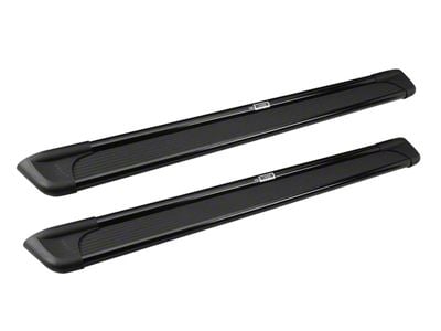 Sure-Grip Running Boards; Black Aluminum (15-19 6.0L Silverado 3500 HD Regular Cab)