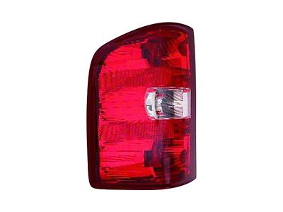 CAPA Replacement Tail Light; Chrome Housing; Red/Clear Lens; Driver Side (10-13 Silverado 3500 HD)