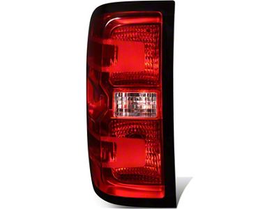 Tail Light; Chrome Housing; Red Lens; Driver Side (15-19 Silverado 3500 HD w/o Factory LED Tail Lights)